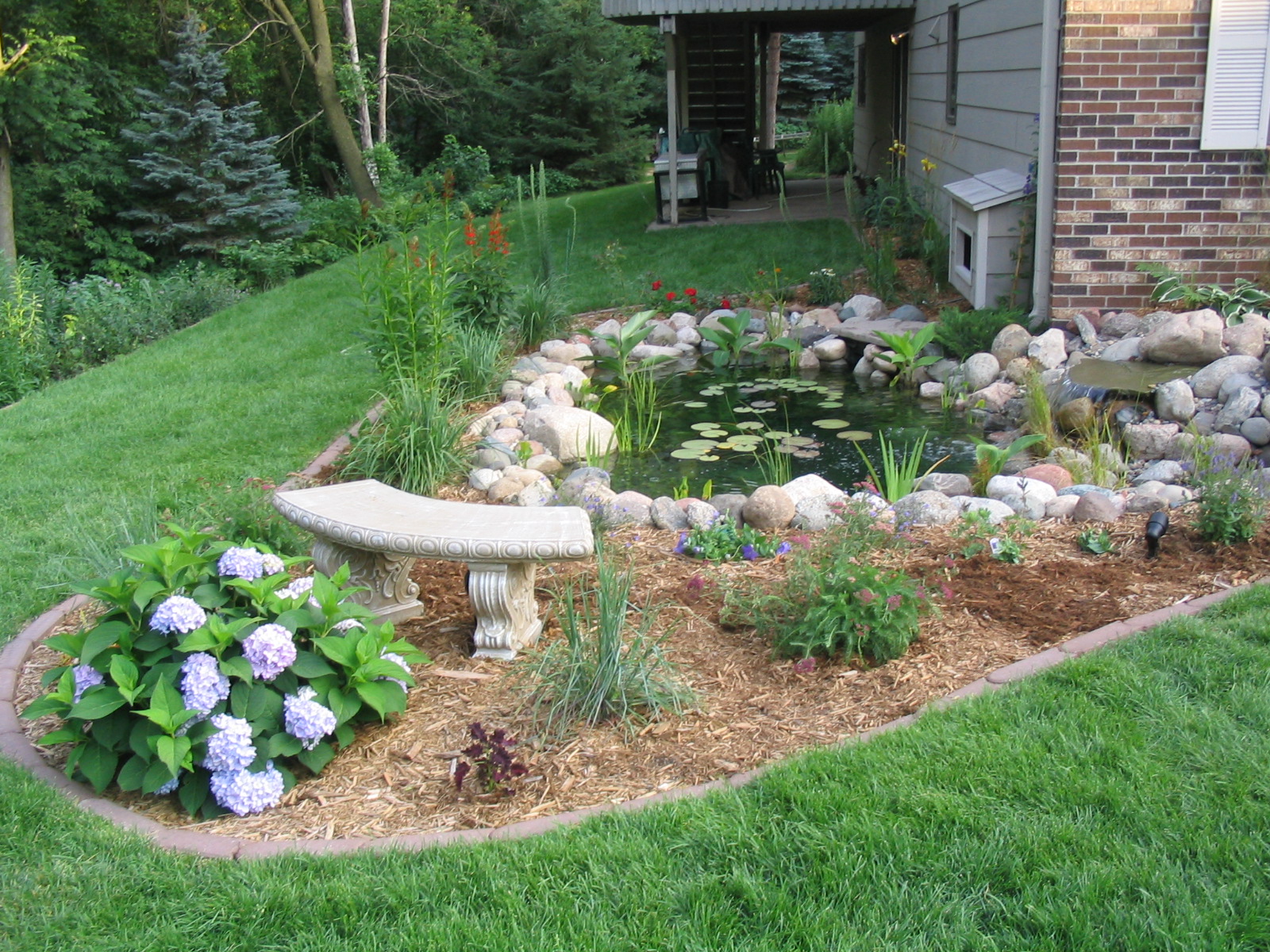 Bottom portion of water feature