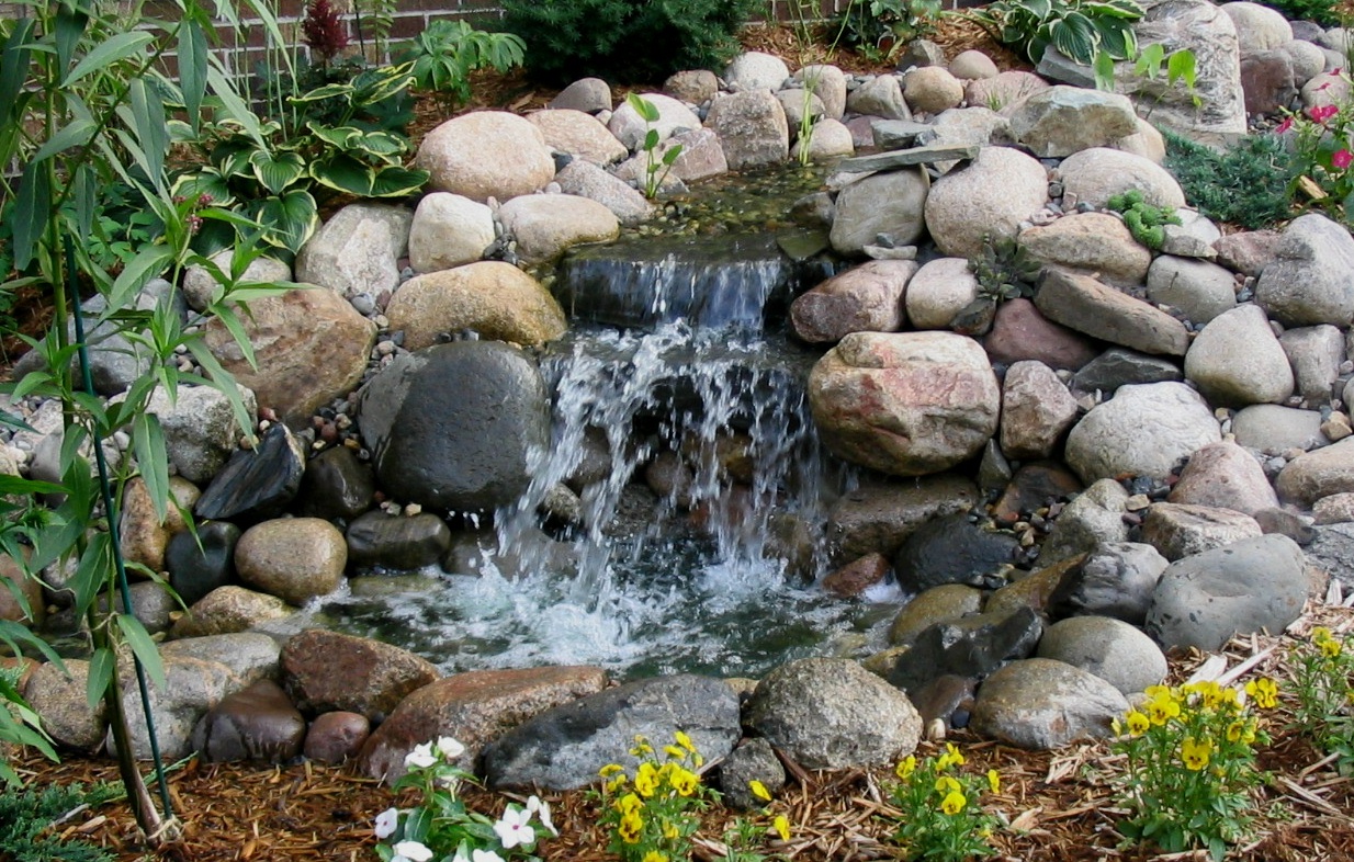 Pond waterfall